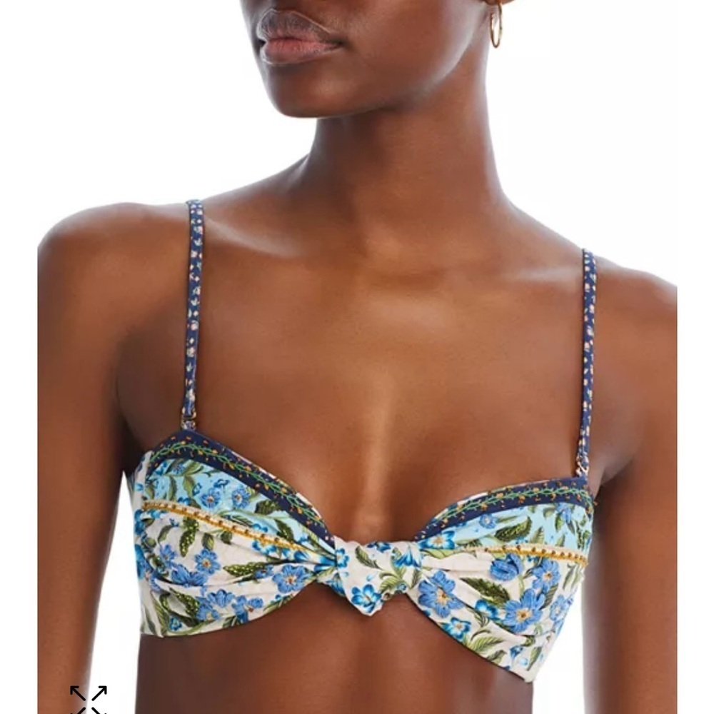 Agua Bendita Lucille Jardim Bandeau Bikini Top Womens XL NWT